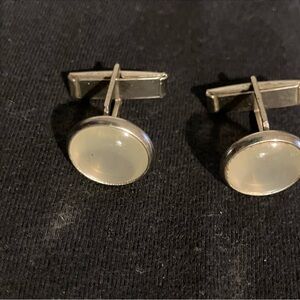 Elegant Silver and Moonstone Cufflinks